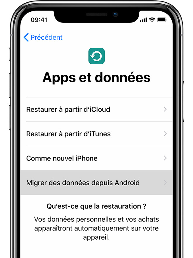 Passage android vers iphone